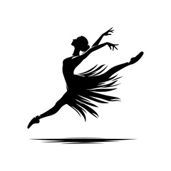 Vector illustration set of elegant ballet dancer silhouettes showing various classical ballet poses such as arabesque, pirouette, and grand jeté. Graceful female ballerinas performing artistic dance © fidznet