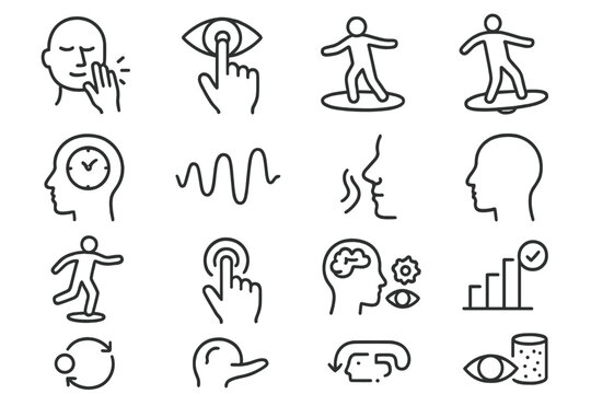 Smell hearing rehab loop sensory trainer vector coordination symbol icon adaptive icons