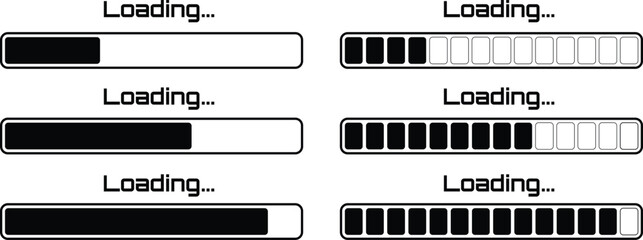 Obraz premium Loading progress bar illustration for web design, digital interface, app development, and technology on transparent background.
