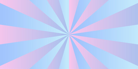 Minimal blue and pink gradient sunrise radiate striped wave geometric circus light Colorful sun rays sunburst pattern background. Sunburst background vector illustration pattern beam rays.	