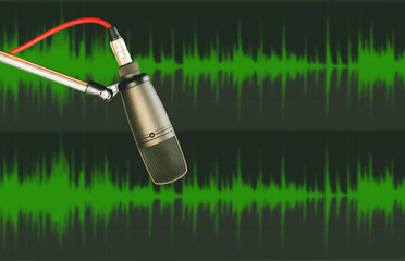 Background with a professional microphone