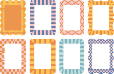 Colorful Patterned Photo Frames Set