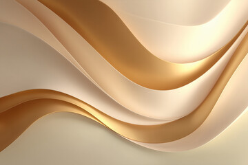 Fototapeta premium Golden Beige Silk Waves Texture Background