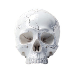 Minimal Glowing Skull Logo – Vector Design with Transparent Background and White Border