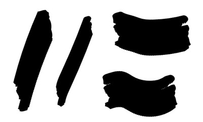 set of black silhouettes of paint splashes