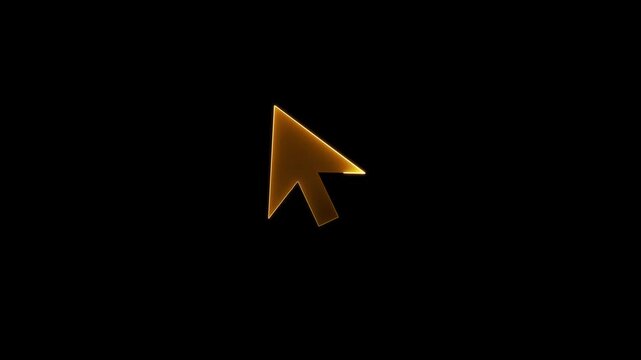 Neon mouse cursor arrow icon. Glowing neon arrow cursor icon for digital interface and web design elements