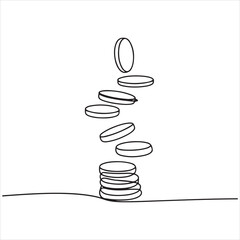 Stack of Coins Falling Down, Financial Risk and Instability, Concept of Wealth Depletion