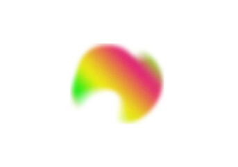 Abstract gradient fluid shape with vibrant green yellow pink colors.