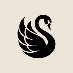 swan, bird, elegant, graceful, silhouette, animal, logo, icon, symbol, luxury, beauty, nature, wildlife, black, white, wing, curve, artistic, design, minimal, modern, smooth, shape, vector, illustrati