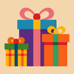 Stacked Christmas gift boxes