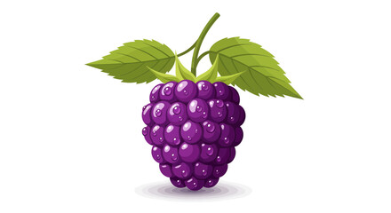 Vibrant Illustration of a Fresh Blackberry with Glossy Berries and Lush Greenery