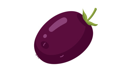 Vibrant Illustration of a Freshly Picked Eggplant Against a Pristine White Background
