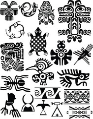 Collection of Ancient Peruvian Nasca Culture Symbols and Glyphs