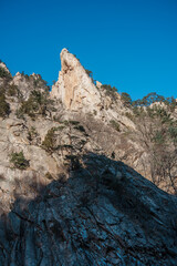 Ulsanbawi Rock cliff formation in Seoraksan National Park, Sokcho, South Korea