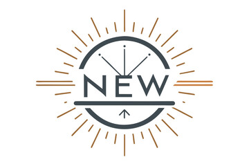 new logo with thin clock hands radiating  