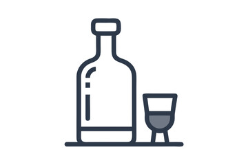 silhouette bottle and glass icon