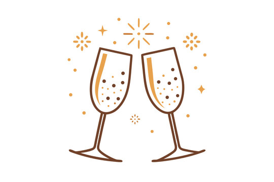 two tilted glasses heart formation