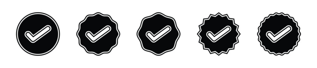 Check badge icon set. Varification check symbol set - Vector 