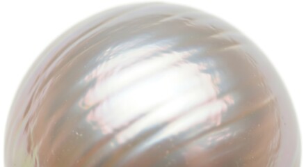 Vector illustration of closeup of a large, lustrous pearl with iridescent sheen isolated on white background