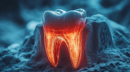 advanced dental anatomy illustration with healthy tooth and root structure