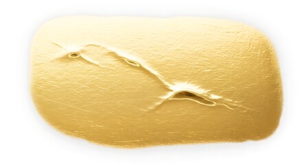 Vector illustration of a smear of thick golden paint or foundation on a white background