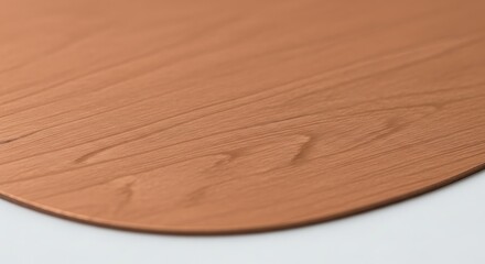 Vector illustration of closeup of a smooth, circular, light brown wooden surface with visible grain texture and subtle wavy patterns, isolated on white background