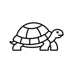 Simple line art illustration of a walking tortoise