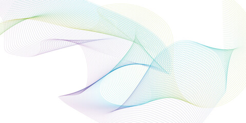 Abstract colorful wave element for design. Digital frequency track equalizer. Vector abstract flowing wavy lines