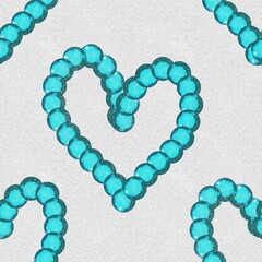 heart of blue beads