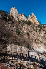 Ulsanbawi Rock cliff formation in Seoraksan National Park, Sokcho, South Korea