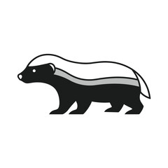 Honey Badger vector icon on white background