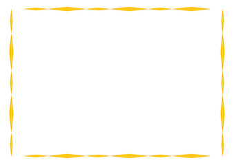 Golden rectangular horizontal frame isolated on white. Decorative trim, poster border, frame for text. Vector illustration. Certificate, blank, album, paper, page.