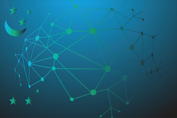 Abstract digital network globe with connecting lines and nodes