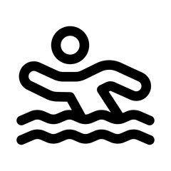 Swimming icon representing aquatic sport, water exercise, competitive races, and healthy lifestyle activity