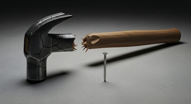 Broken Hammer Fails to Drive a Nail A Metaphor for Failure