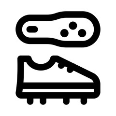Shoe Pairs icon in flat minimal outline style showing two matching footwear items for casual and sports use