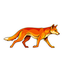 Obraz premium Geometric Dingo Face Logo PNG.