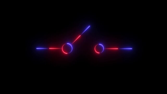 Glowing neon circuit board background. circuit board technology icon animation futuristic digital network interface electronic chip motherboard line connection technology. 4k motion graphics animation