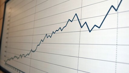 A line graph displaying an upward trend, indicating growth or improvement over a period, with marked data points on a grid background.