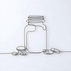 medicine bottle on white background