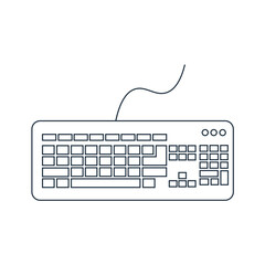 Modern Illustration Minimal Wired Keyboard Out Line Art Icon.