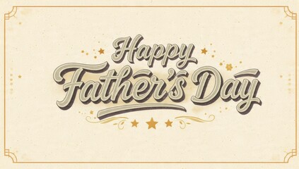 A festive design celebrating Father's Day with stylized text and decorative elements.