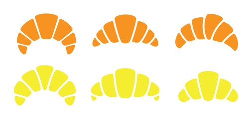 Golden Brown Croissant Solid Graphic For Bakery Menus Cafe Branding And Breakfast Food Illustrations