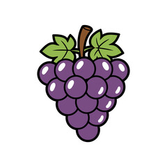 Bunch of Purple Grapes Illustration