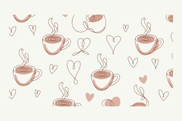  Coffee Cups with Heart Steam