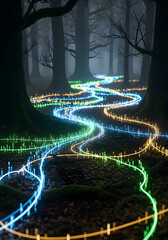 Glowing Human Data Network in Dark Forest