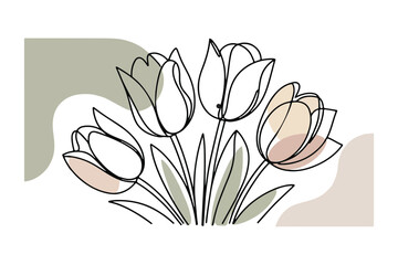 Floral Delight in Minimalist Line Art