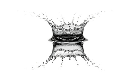 Water crown splash isolated on transparent background a captivating display of liquid artistry, this crown of water captures the fleeting beauty and dynamic energy of a single, perfect splash, ideal f