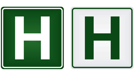 Hospital sign with cross. vector	