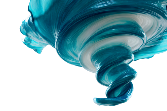 Swirling teal cyclone funnel art for creative design projects
